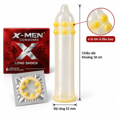 Bao cao su Xmen 6 bi (hộp 5 chiếc)