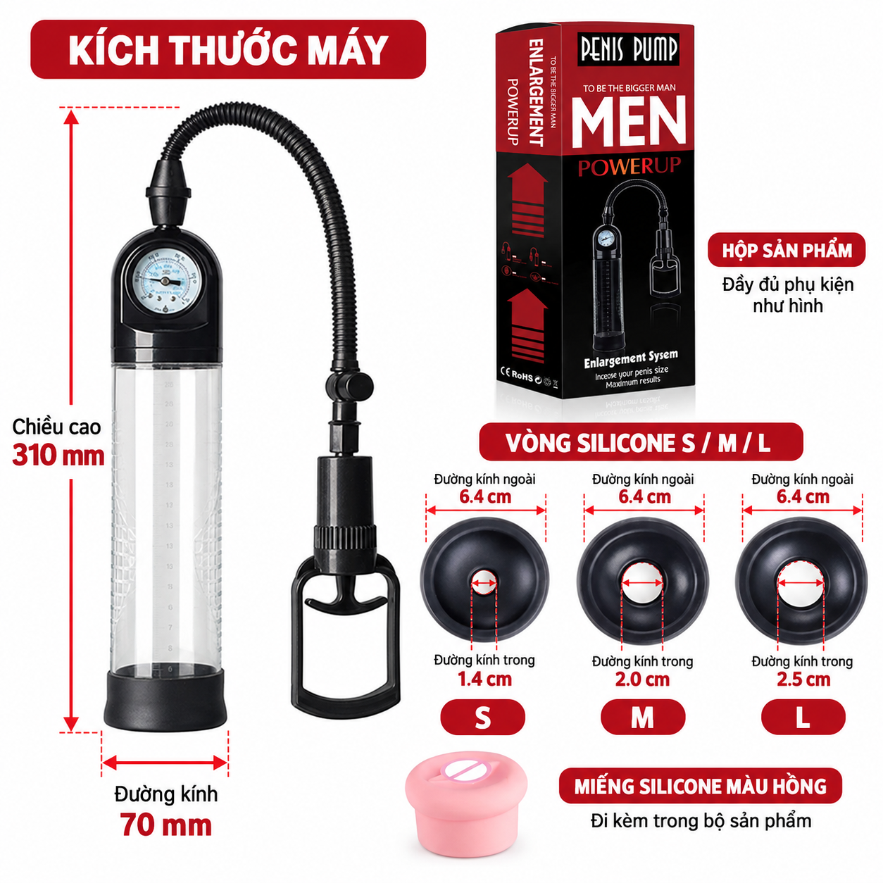 Máy tập dương vật Penis Enlargement Pump