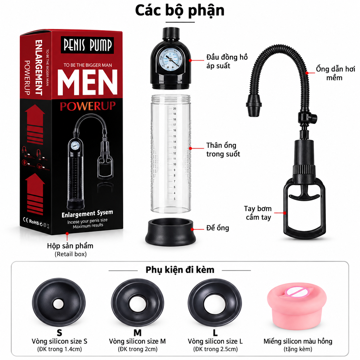 Máy tập dương vật Penis Enlargement Pump