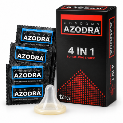 Bao cao su Azodra 4 in 1 (Hộp 12 chiếc)
