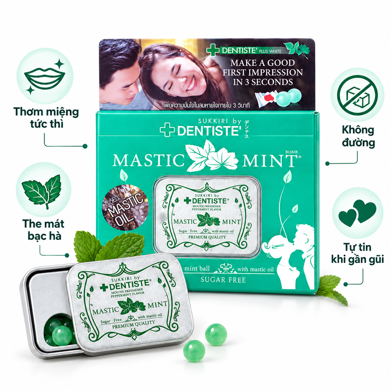 Kẹo dentiste Love Mint (hộp 20 viên)
