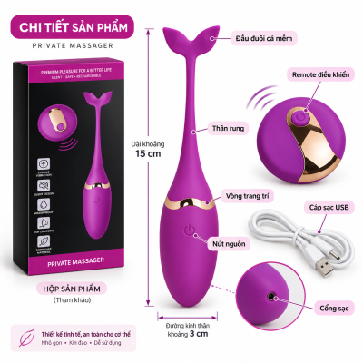 Trứng rung Private Massager (điều khiển xa)