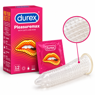 Bao cao su Durex Pleasuremax (hộp 12 chiếc)