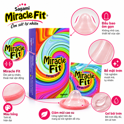 Bao cao su Sagami Miracle Fit (Hộp 10 Chiếc)