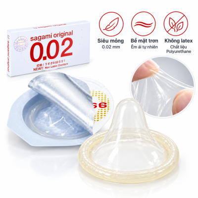 Bao cao su Sagami Original 0.02 (hộp 2 chiếc)