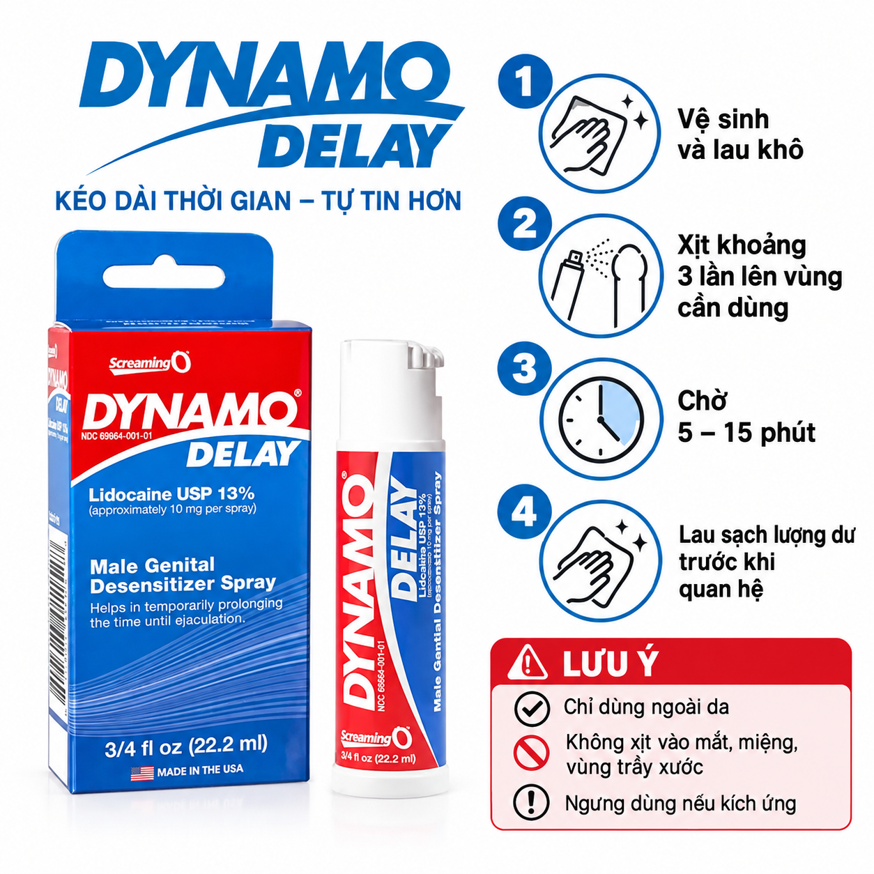 Chai xịt Dynamo Delay (chai 22,2ml)