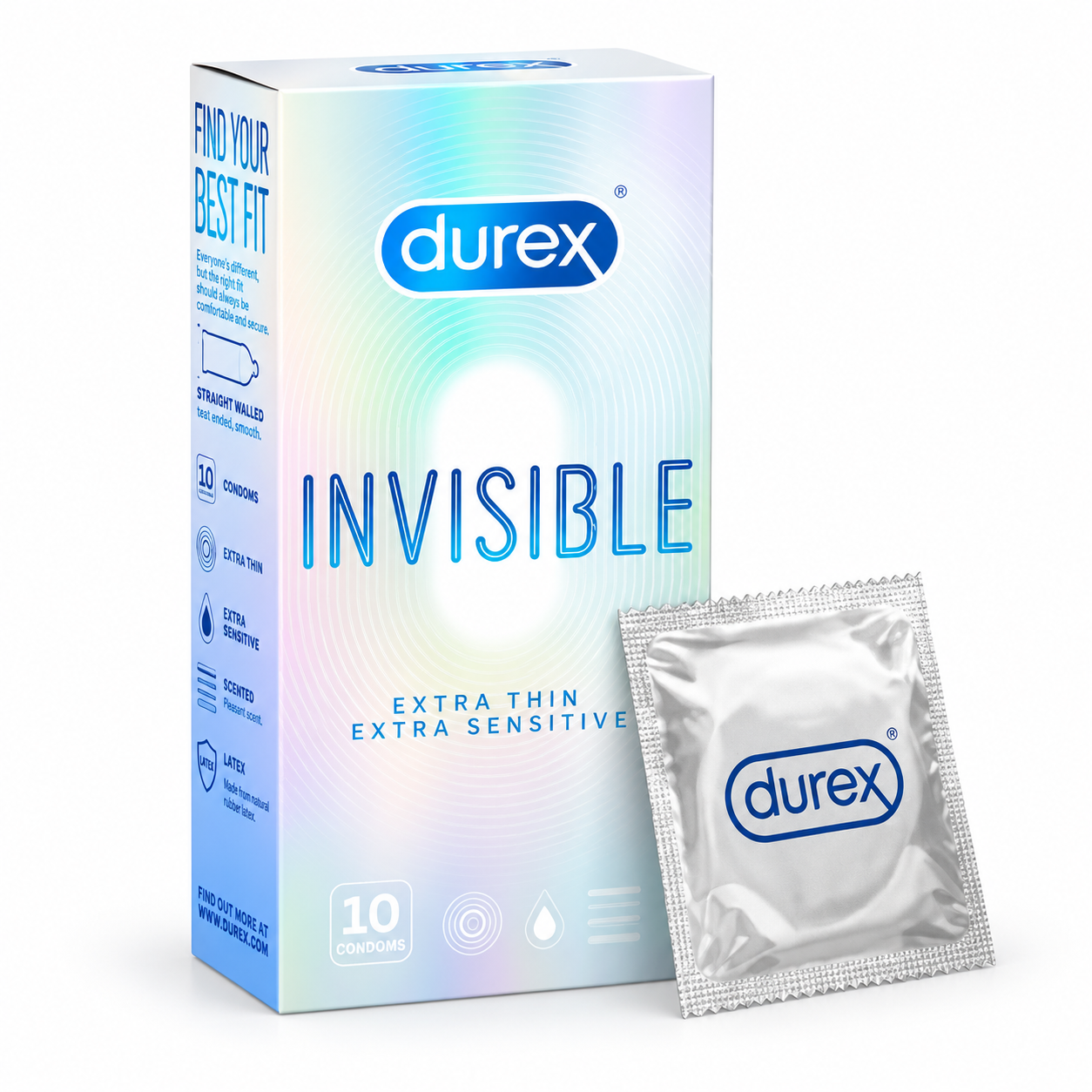 Bao cao su Durex Invisible (hộp 10 chiếc)