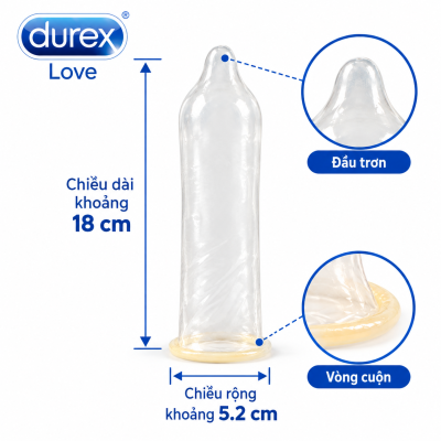 Bao cao su Durex Love (hộp 3 chiếc)
