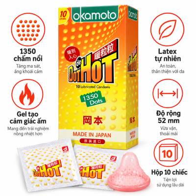 Bao cao su Okamoto Dot De Hot (hộp 10 chiếc)