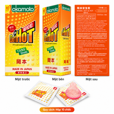 Bao cao su Okamoto Dot De Hot (hộp 10 chiếc)