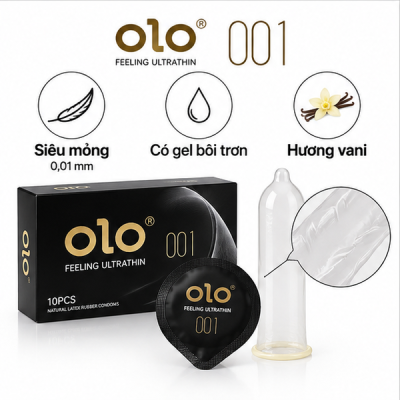 Bao cao su Olo đen (hộp 10 chiếc)