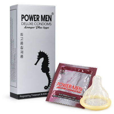Bao cao su Power Men cá ngựa bạc (hộp 12 chiếc)