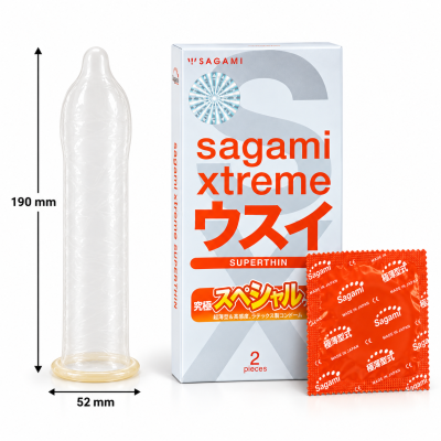 Bao cao su Sagami Xtreme Superthin (hộp 2 chiếc)