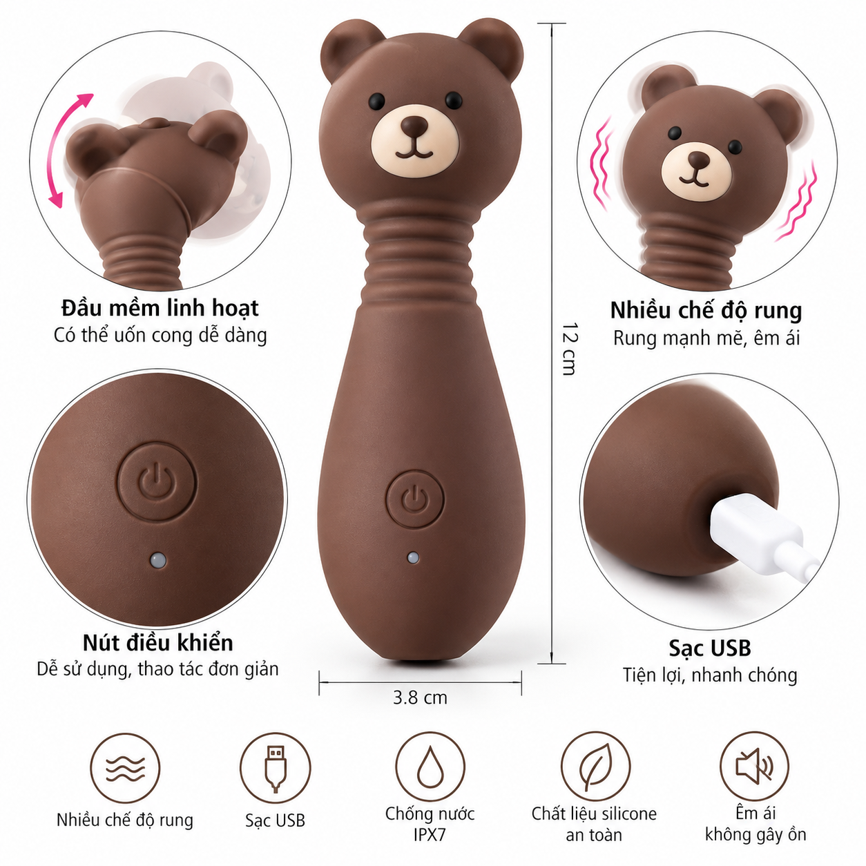 Chày rung LILO hình gấu