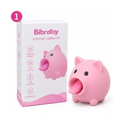 Lưỡi liếm rung hình con heo Bibratoy