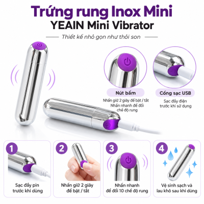 Trứng rung Inox Mini siêu mạnh