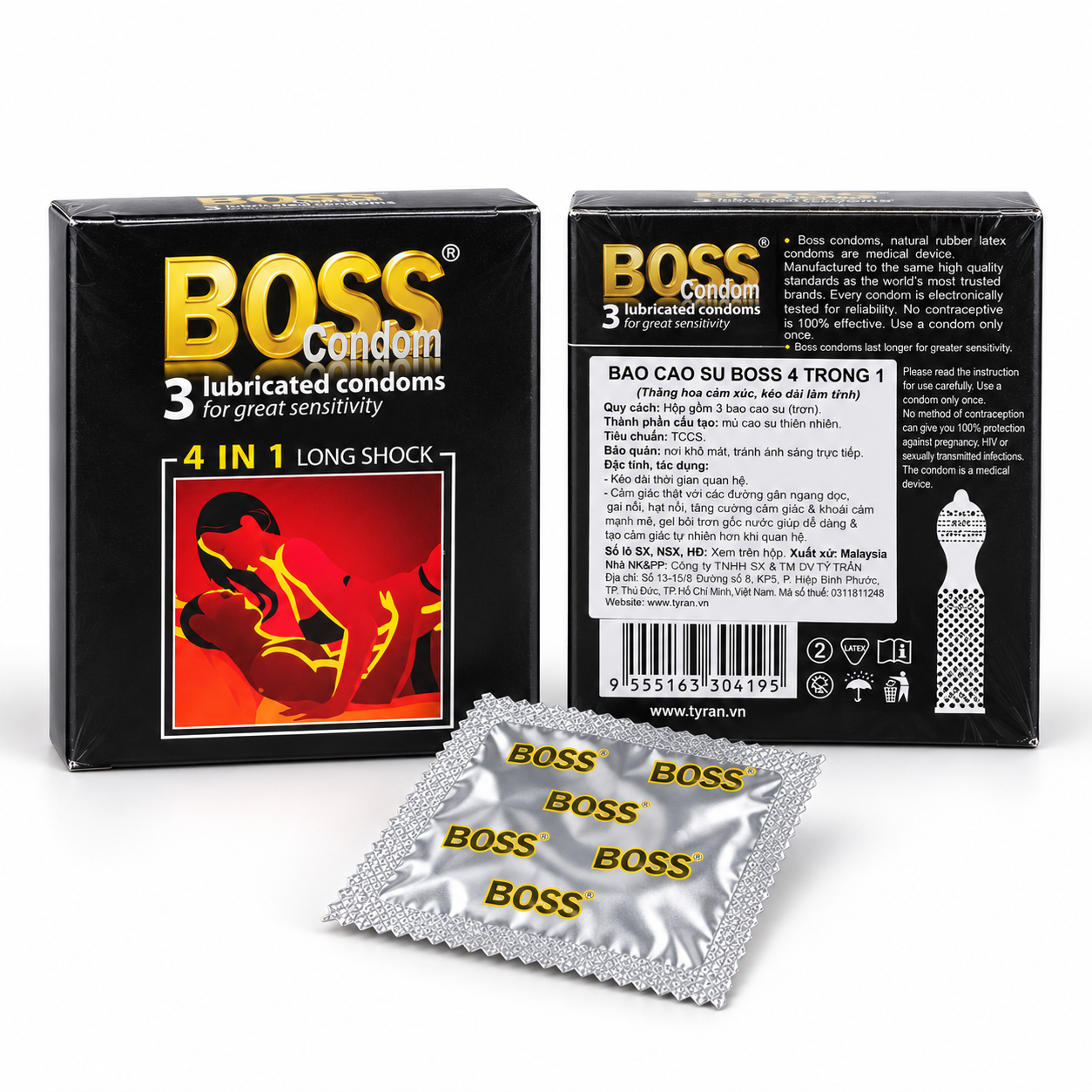 Bao cao su Boss 4 in 1 (hộp 3 chiếc)