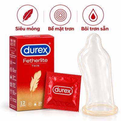 Bao cao su Durex Fetherlite (hộp 12 chiếc)