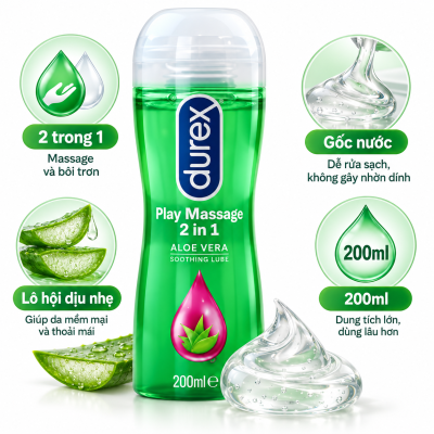 Gel bôi trơn Play Massage Aloe (tuýp 200ml)