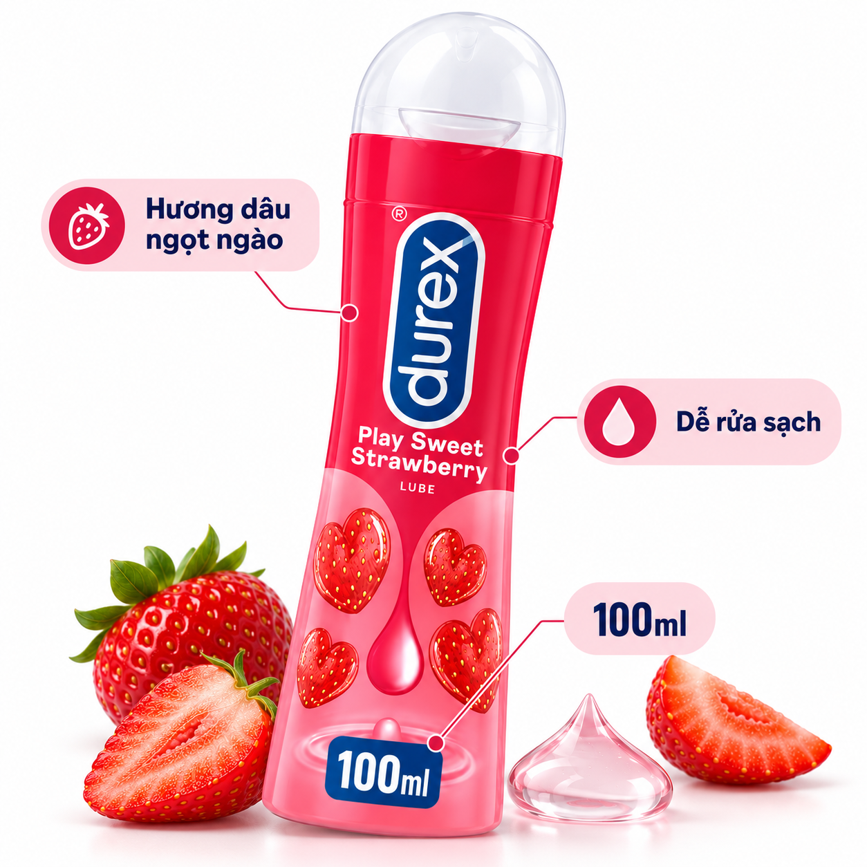 Gel bôi trơn Play Sweet Strawberry (tuýp 100ml)