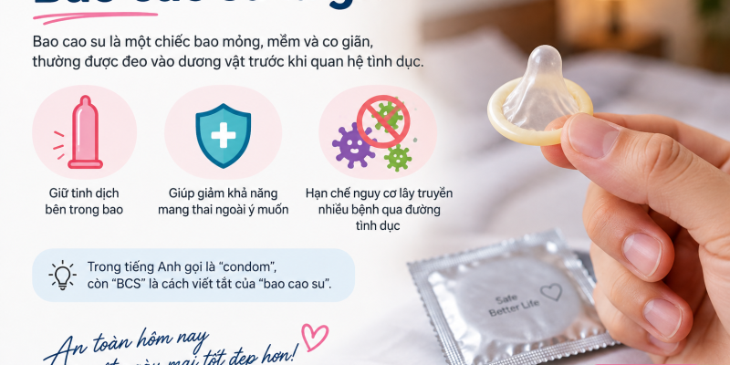 Bao cao su là một chiếc bao mỏng, mềm và có khả năng co giãn, thường được đeo vào dương vật trước khi quan hệ tình dục