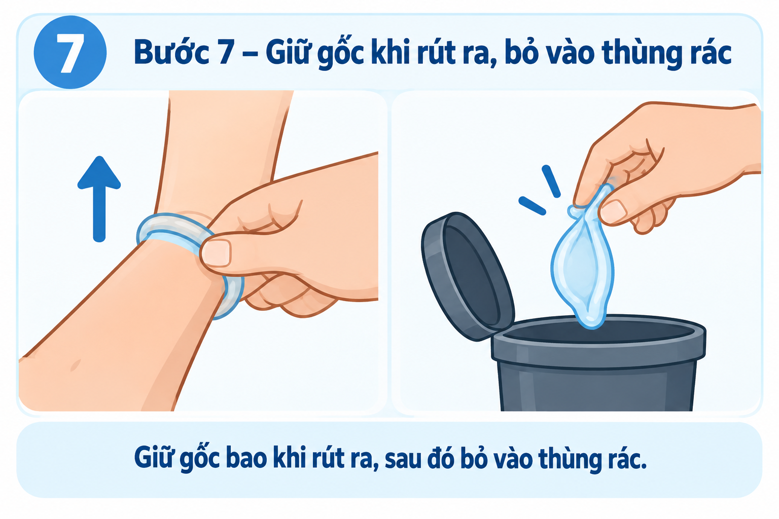 Giữ gốc bao cao su khi rút ra sau quan hệ Giữ gốc bao cao su khi rút ra sau quan hệ