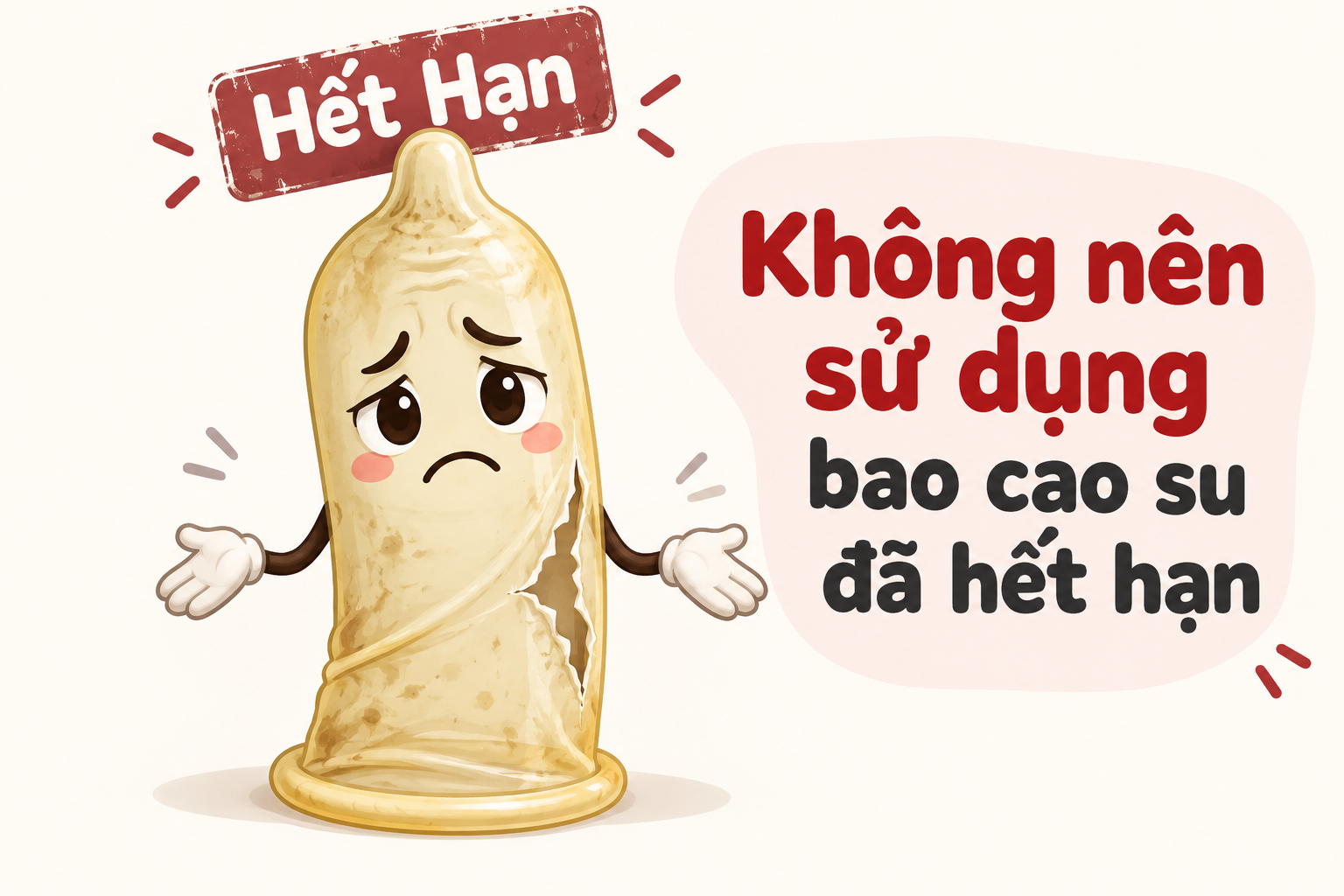 Không nên sử dụng bao cao su đã hết hạn