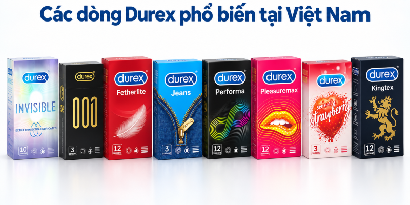Các dòng bao cao su durex phổ biến tại Việt Nam
