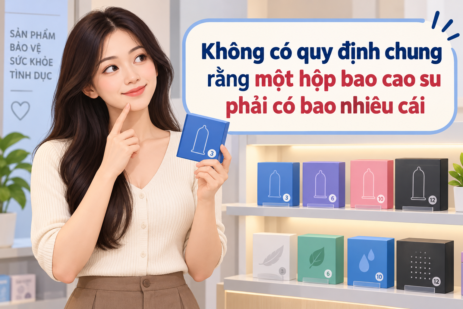 Không có quy định chung rằng một hộp bao cao su phải có bao nhiêu cái Không có quy định chung rằng một hộp bao cao su phải có bao nhiêu cái